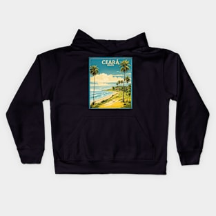 Ceara Brazil Vintage Tourism Travel Poster Kids Hoodie